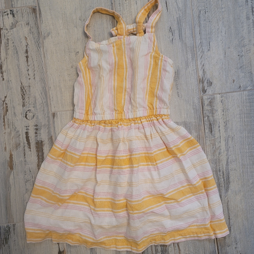 Summer Stripe Linen Bow Back Dress size 5t Carter's